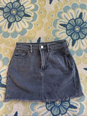 PacSun Charcoal Washed Denim Mini Skirt